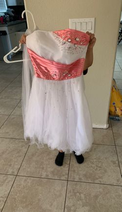 Pink n white promotion or dama dress size small