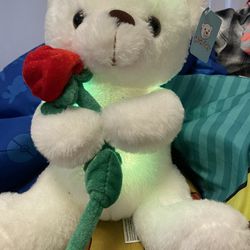 Light Up Bear With Rose 