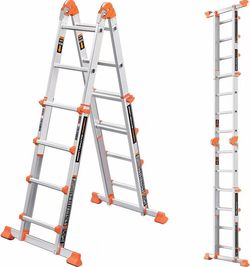 ❤️🔥 KINGRACK A Frame 4 Step Ladder, 11.4 Ft