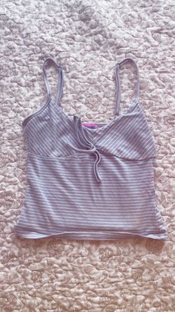 edikted white and blue stripped tank top