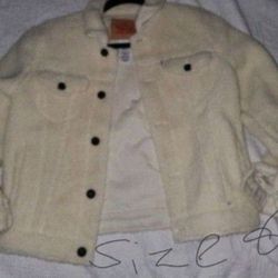 Little Girls Levi's All Over Sherpa Trucker Jackets Size 8 8-10 Coat Jacket Chamara De Nina Nueva  Tamanio 8