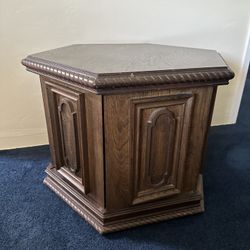 Vintage 60s Octagonal end table w/ Storage — OBO