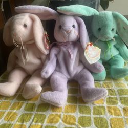 Beanie Baby Bunnies Lot Of 3