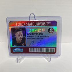 2020-21 Contenders Draft Devin Vassell #22 Campus ID SSP Insert Case Hit RC