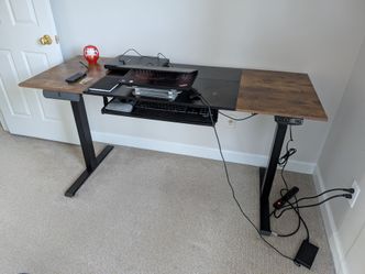 Electric Standing Desk with Keyboard Tray