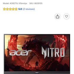 Acer - Nitro KGB271U 27" WQHD IPS Up to 200Hz 0.5ms FreeSync Premium Gaming Monitor with HDR10 (DisplayPort, HDMI) - Black