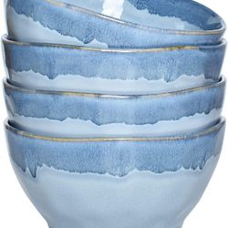Ceramic Soup Bowl Set of 4, 28 Oz