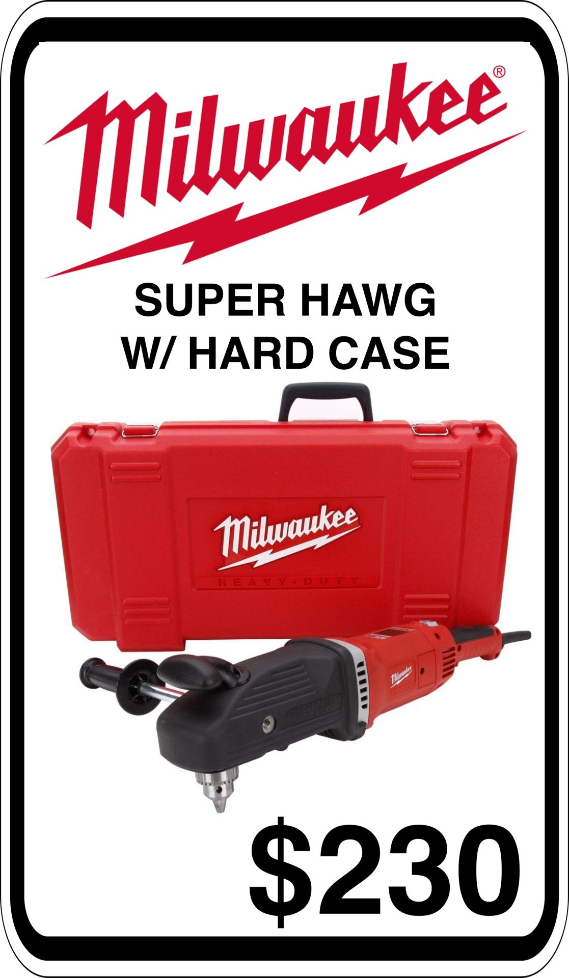 BRAND NEW - Milwaukee Super Hole Hawg - We accept trades & Credit Cards - AzBE Deals