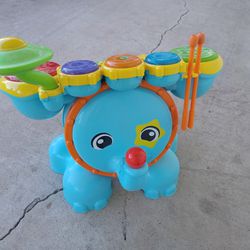 toddler vtech drum set with stool and drumsticks