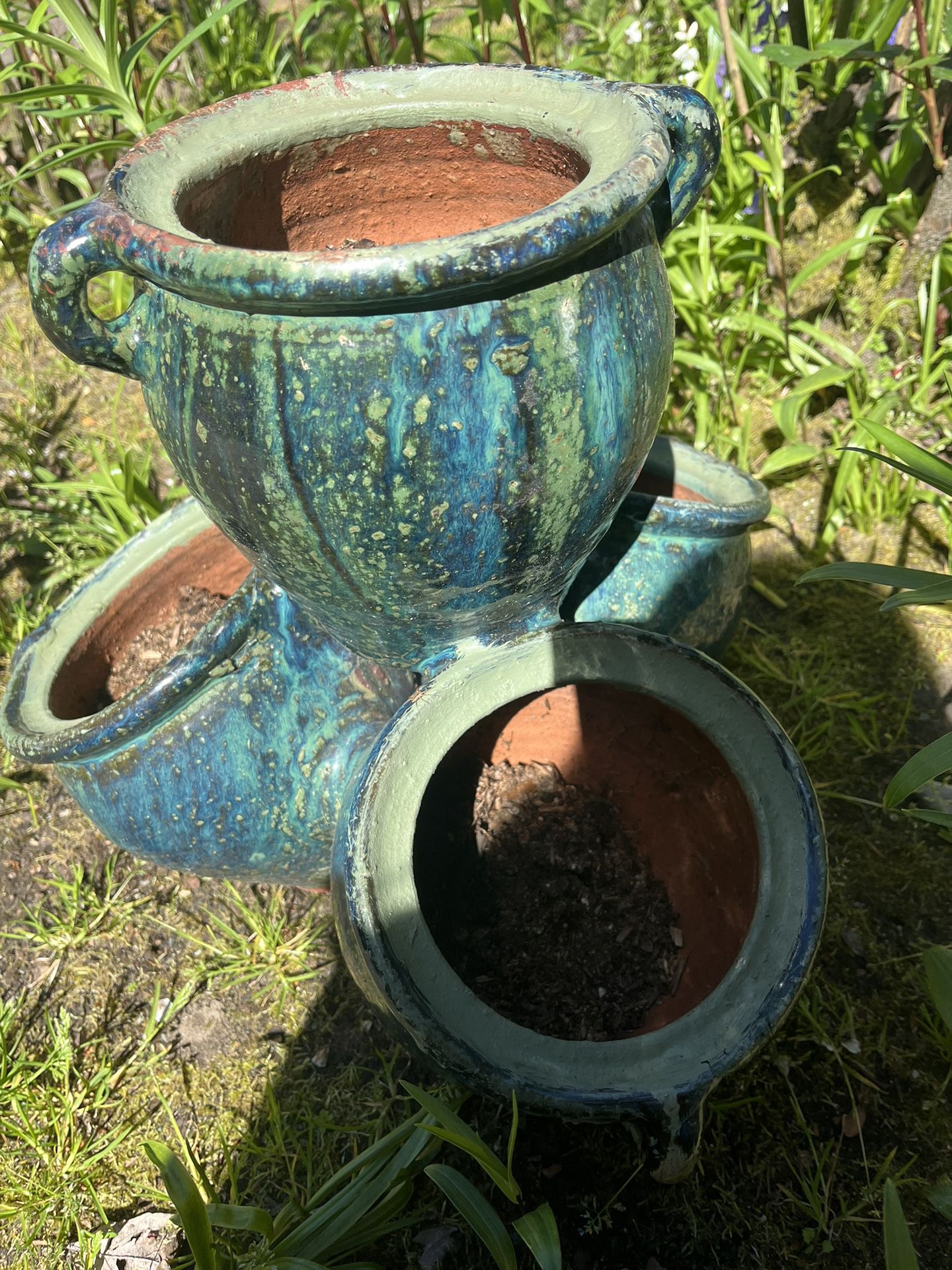 Ceramic Planter Pot 4 Containers Connected 