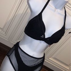 Black mesh bikini