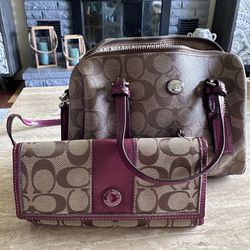 Authentic Coach bag with matching wallet