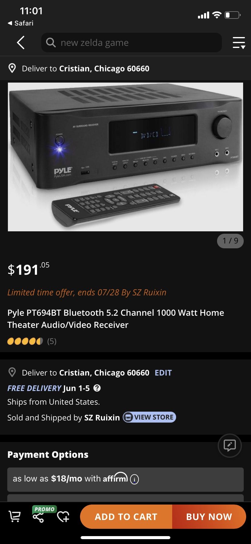 Pyle 5.2 Home System Receiver