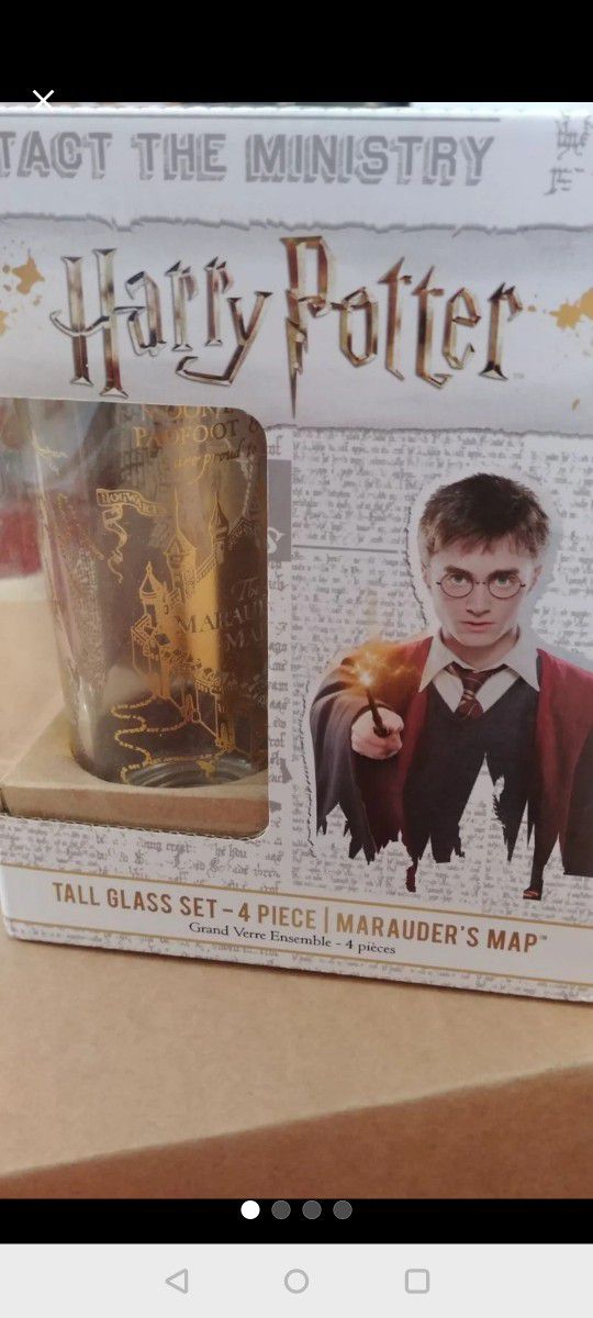 NEW Harry Potter Tall Glass Set (4 pcs)