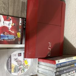 Ps3 red super slim bundle with games!