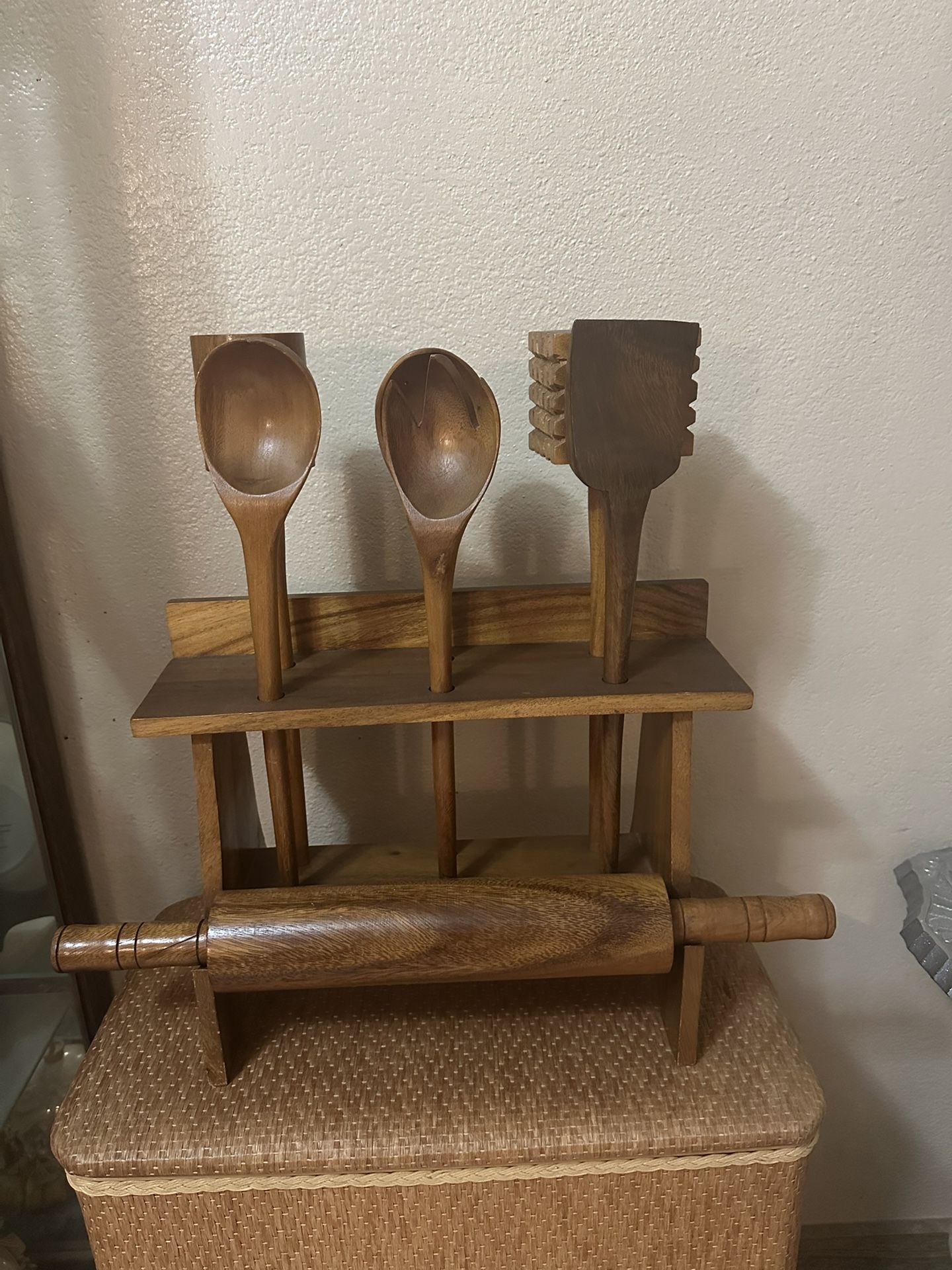 Vintage Wood Utensil Set