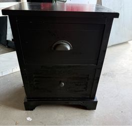 Small dark night stand-drawers work great