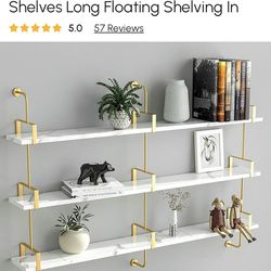 3- Tier Modern Wall Mounted Shelves Long Floating Shelving In