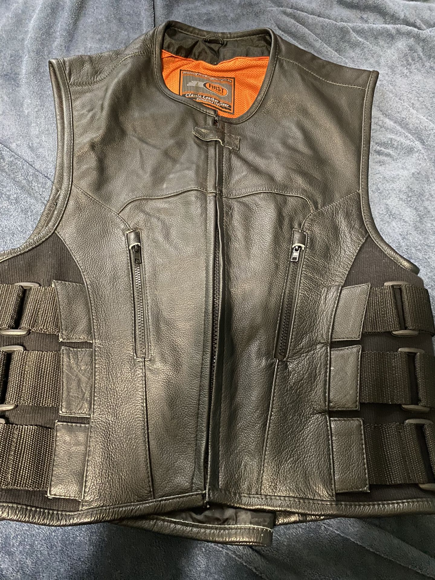 Motorcycle Leather Vest 