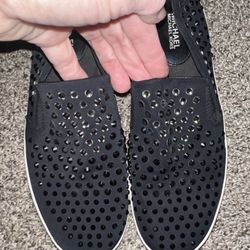 Cute Black MK Studded Slip Ons Woman’s 9.5. READ BELOW
