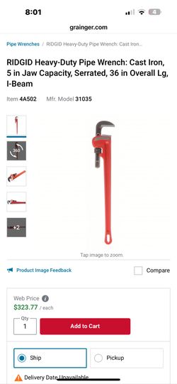 36 Inch Heavy Duty Pipe Wrench