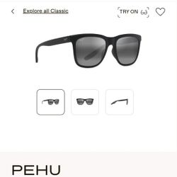 MAUI JIM (PEHU) Polarized Blk/Neutral Grey Sunglasses 