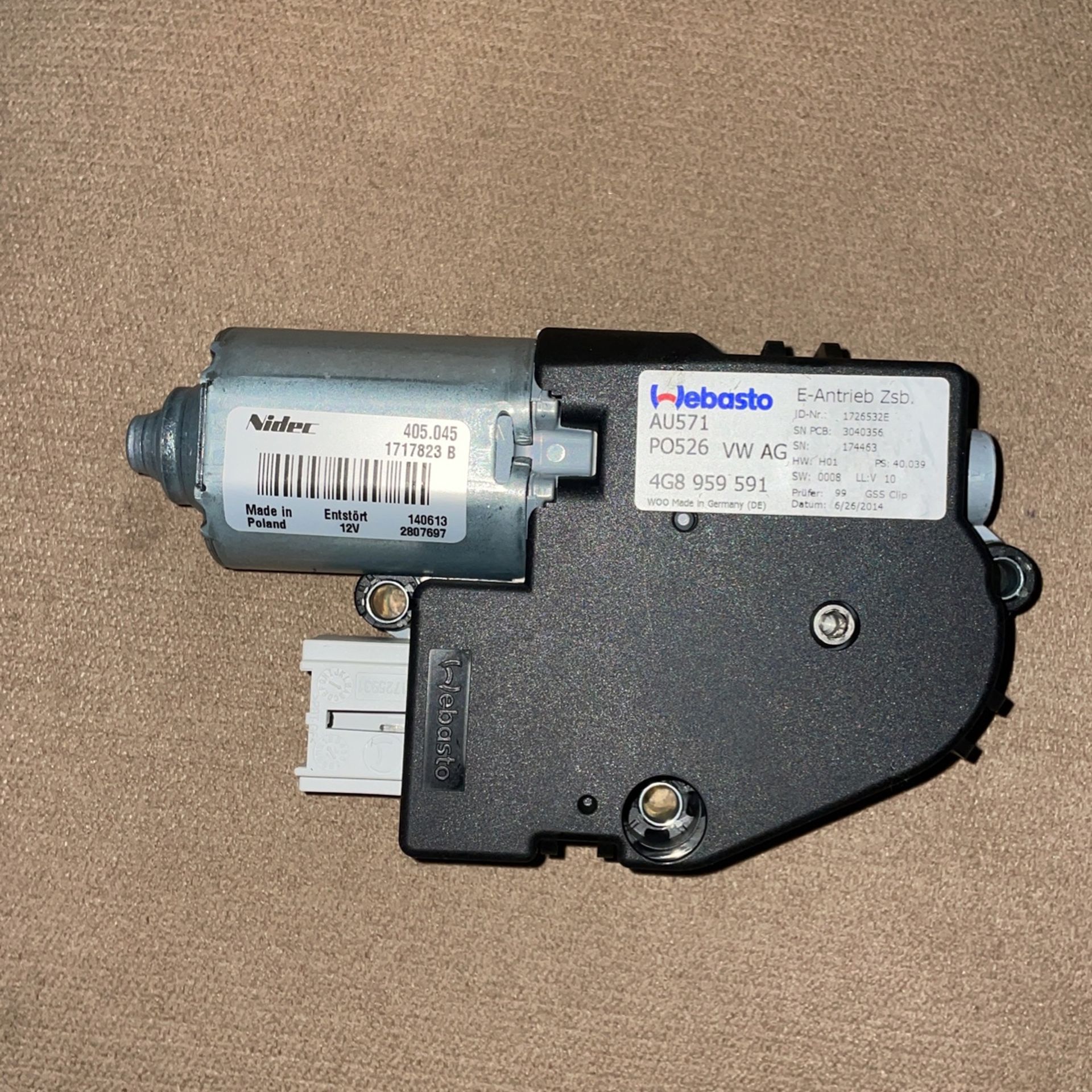 Panoramic Sunroof Motor Audi Specific