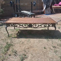 Oak Iron Coffee Table