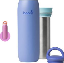 Boon Frosh Portable Breast Milk Chiller - Stainless Steel Cooler and Storage Container - Blue - Keeps Milk Cold for up to 17 Hours*