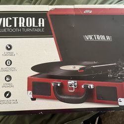 Victrola Vintage 3 Speed Bluetooth Portable Suitcase Record Player with Built-in Speakers Never Opened