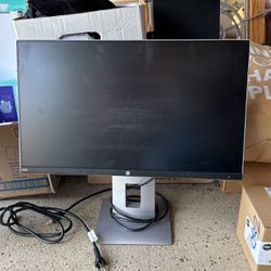 24” Hp Monitor. Adjustable Stand Height. Slides Up And Down Tilt