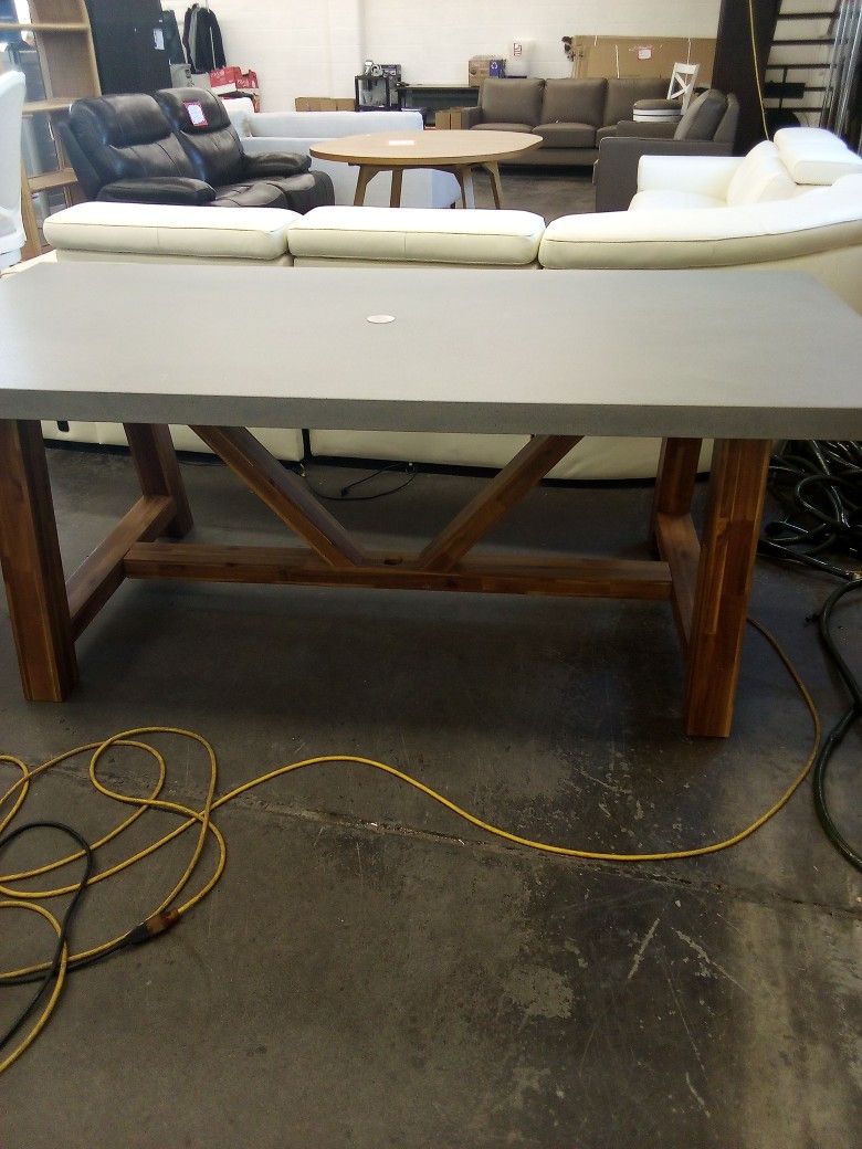 Palmera Rectangular Faux Cement Outdoor Dining Table 