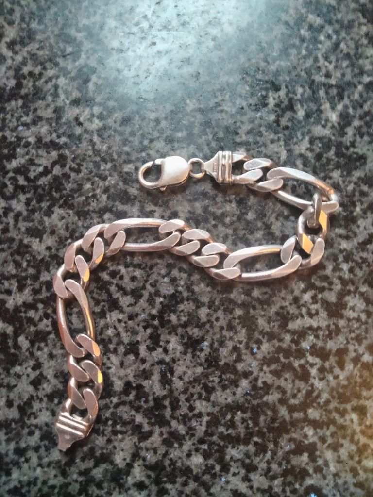 Heavy Sterling Silver Bracelet, 8.5inch