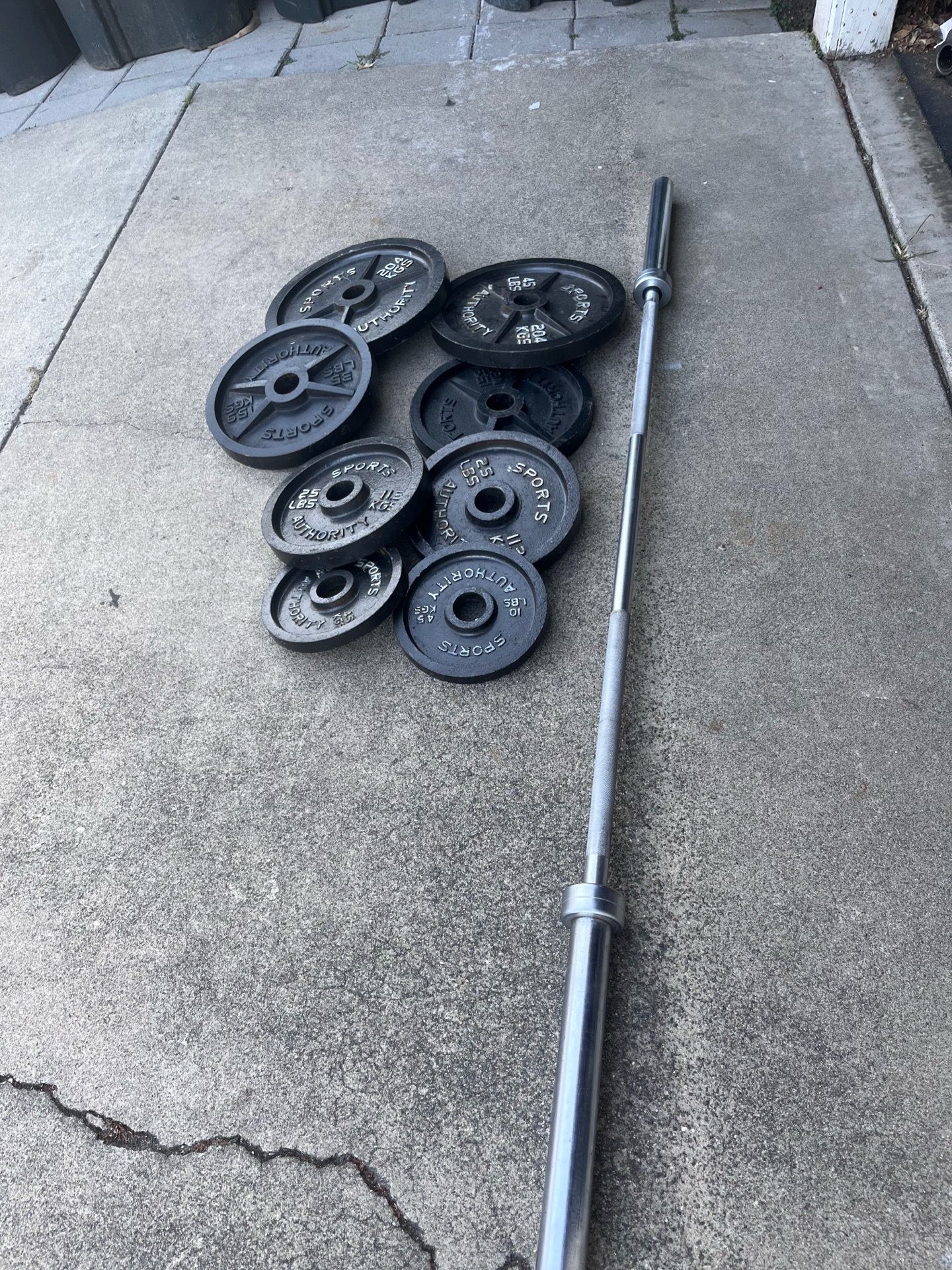 Olympic weights and barbell