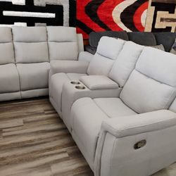 manual reclining two-piece sofa