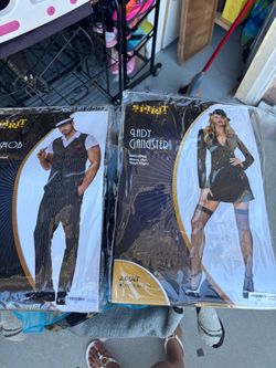 Halloween Gangster Couples Costume Set