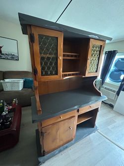 Solid wood kitchen hutch