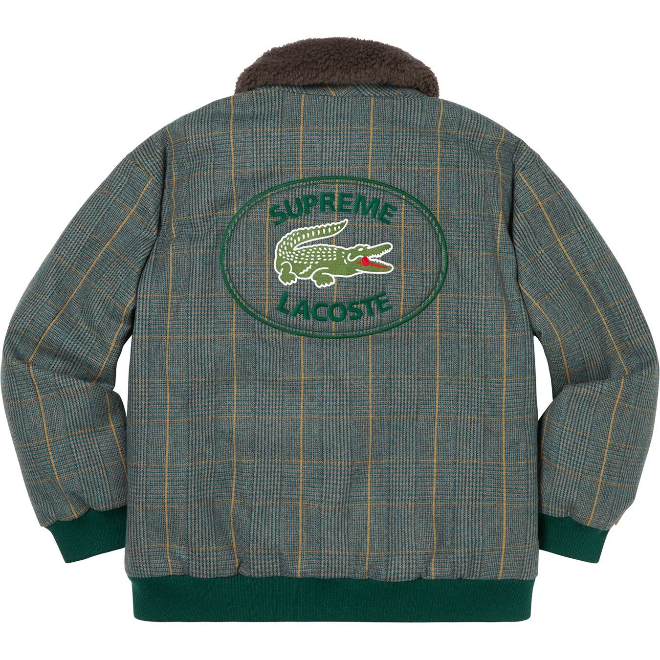 Supreme LACOSTE Wool Bomber Jacket - Plaid