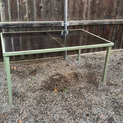 Glass And Metal Table 