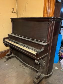 Poole Antique Upright Piano Dark Wood