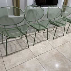 Flynama Outdoor Patio Iron Dining Chairs 