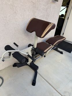 Adjustable Weight Bench with Leg Curl Attachment