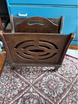 Vintage mahogany magazine rack