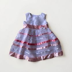 18 month girl Dress White Sleeveless Bow Rose Formal