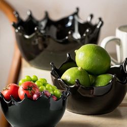 Halloween Ceramic Fruit Bowl for Table Countertop Modern Fruit Bowl for kitchen Countertop Large Stackable Serving Bowl for Table Decor Eye-catch
