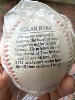 Sealed! Nolan Ryan Limited Ed. Baseball Mennen Fotoball Replica Signature Photo!