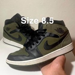Jordan 1 Mid Olive Canvas 8.5
