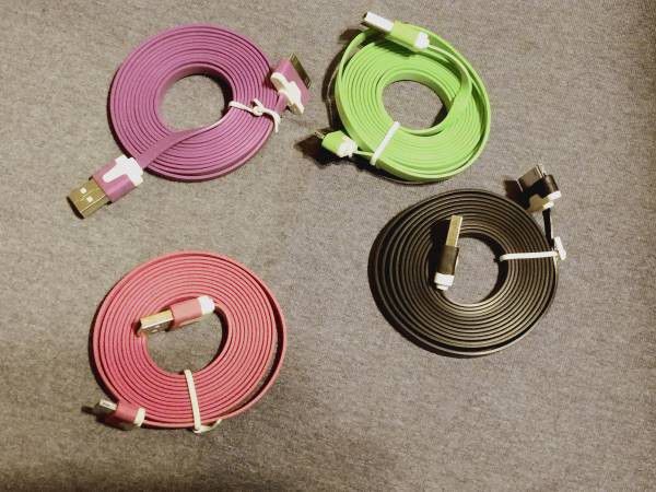 LOT OF Four(4)x for iPhone 4 4S USB CABLES 6FT EXTRA LONG DATA SYNC iPOD TOUCH