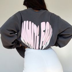 NWT White Fox Love Burst Oversized Sweatshirt- Volcanic