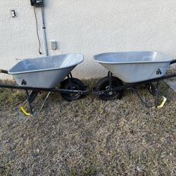 Two Gorilla Wheelbarrels Used Twice.
